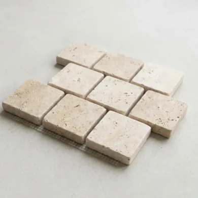 Premium Ivory Travertine Cobblestone