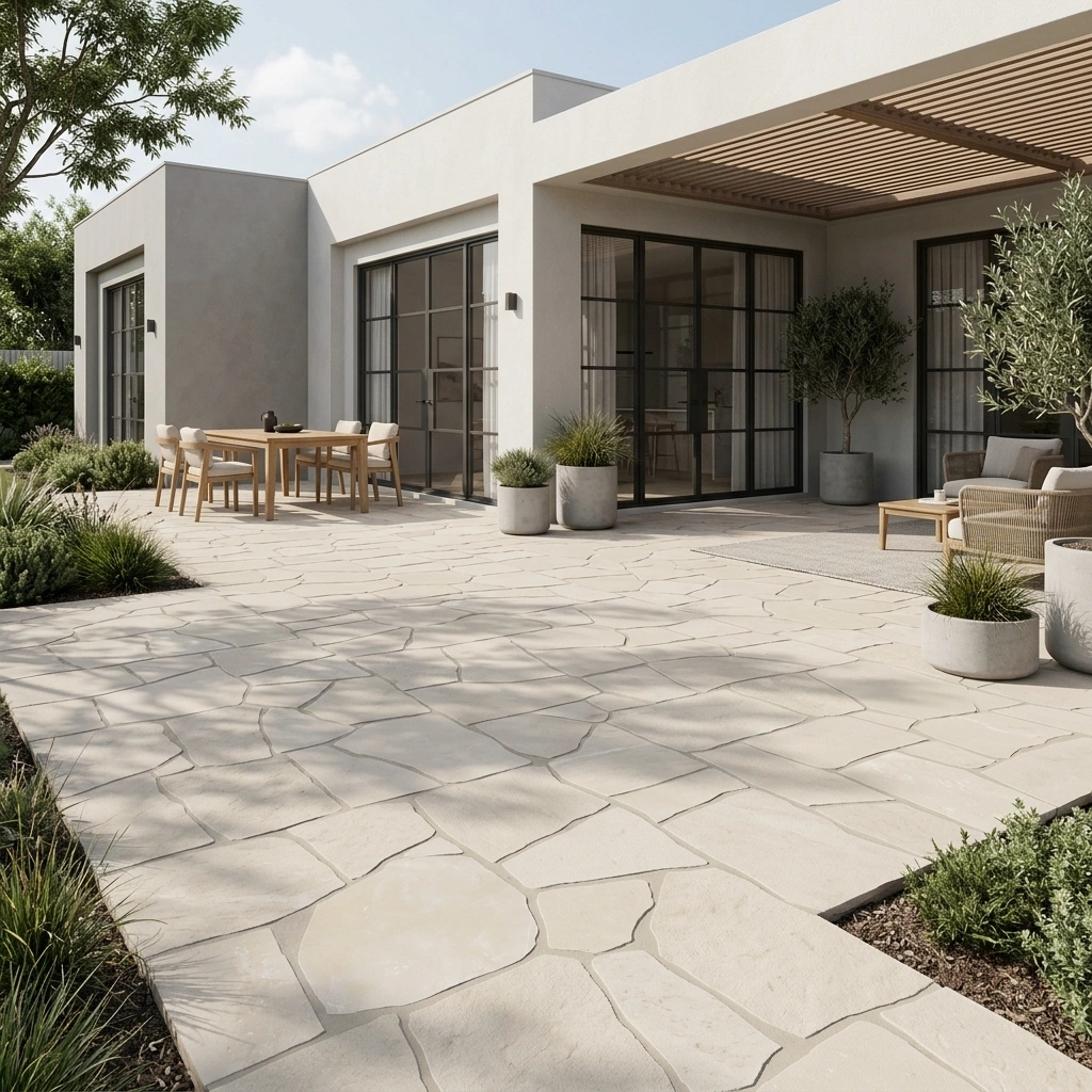 Natural White Sandstone Crazy Pavers - Image 2