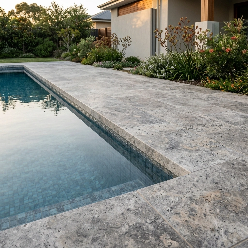Silver Travertine Drop Edge - Image 2