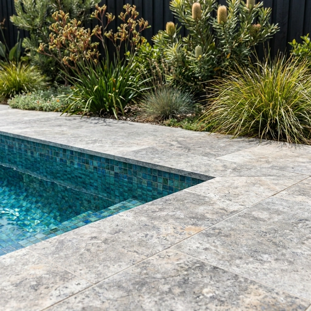 Silver Travertine Pencil Coping - Image 2