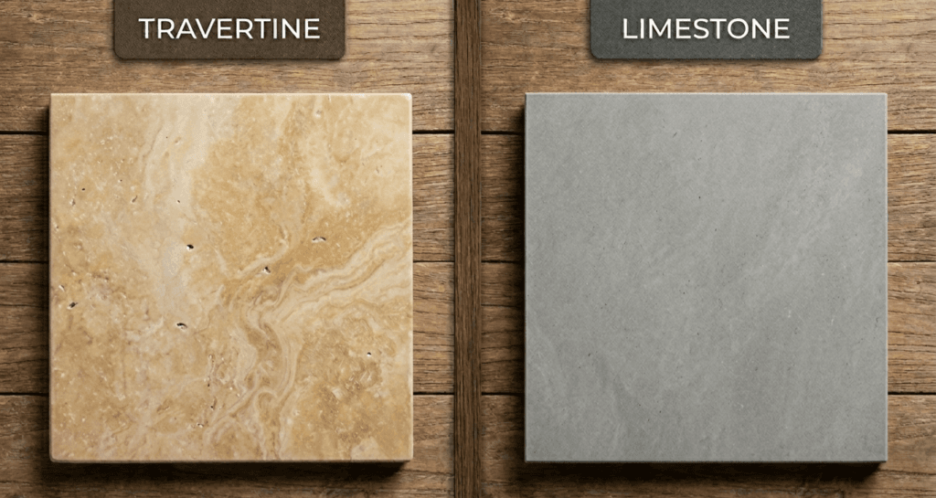 Travertine and limestone