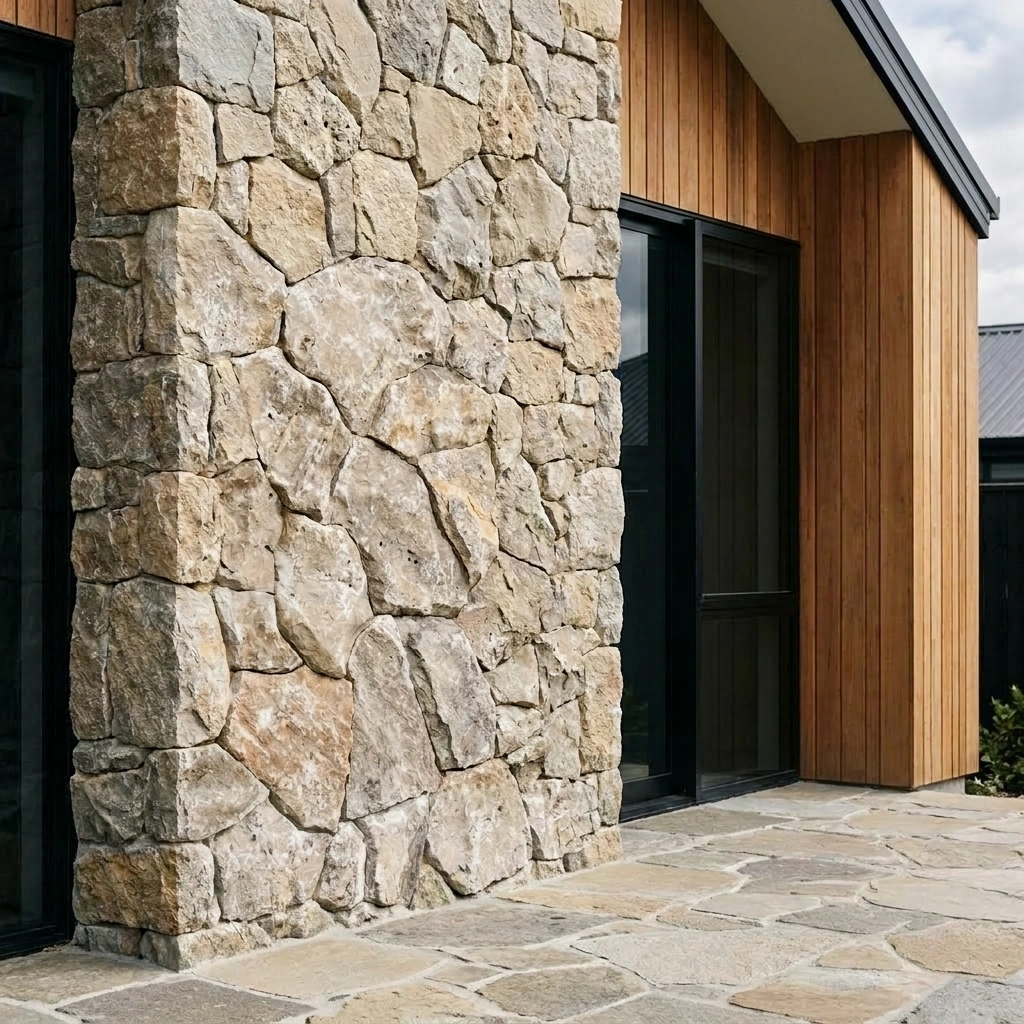 Crimson Travertine Loose Style Walling - Image 3